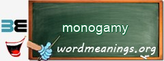 WordMeaning blackboard for monogamy